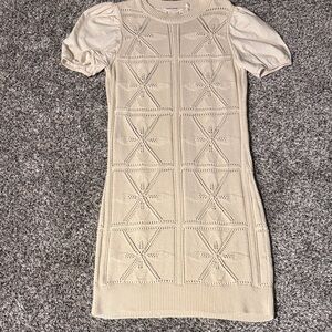 NAF NAF Cream Geometric Mini Dress